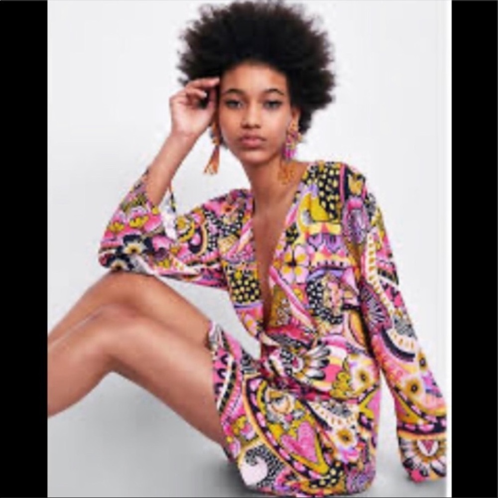 Zara Multicolor Patterned Dress